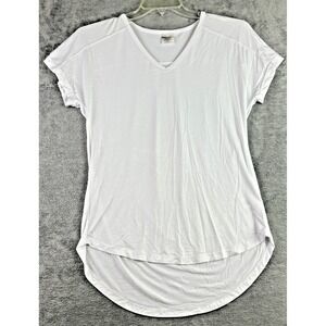 XCVI Movement XS White Athletic Stretch Short Sleeve Hi Low Rayon Bamboo NWOT